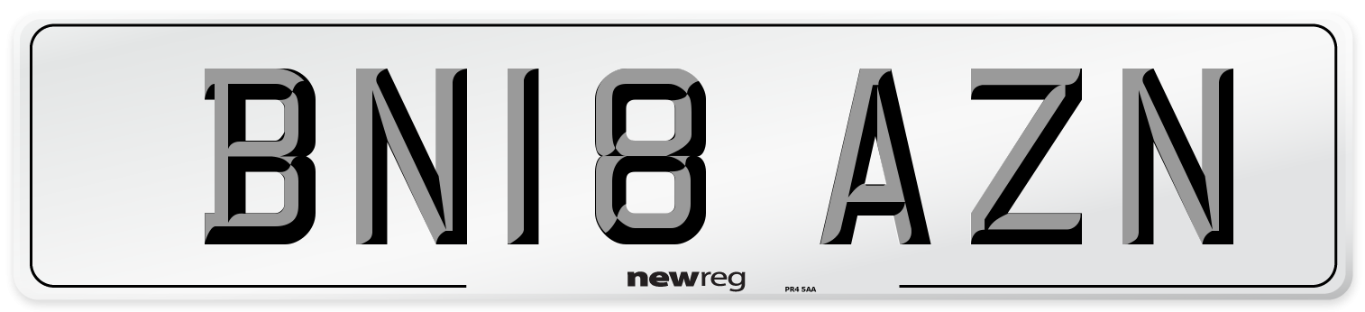 BN18 AZN Number Plate from New Reg